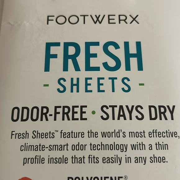 FOOTWERX Polygiene FRESH‎ SHEETS Ultra Thin EVA Insoles Odor Control Men’s NWT - Picture 6 of 10